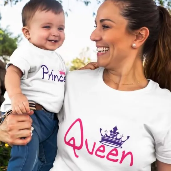 Queen and Princess T Shirt for Mom and Daughter