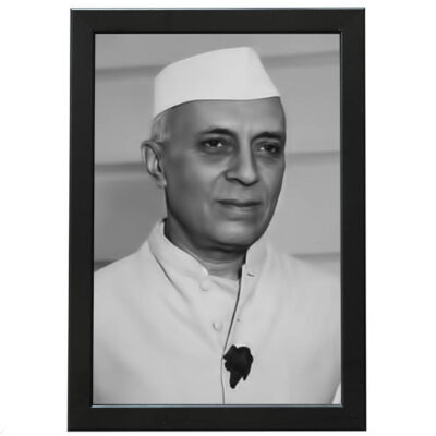 Frame by a yellow wall Jawaharlal Nehru Photo Frame