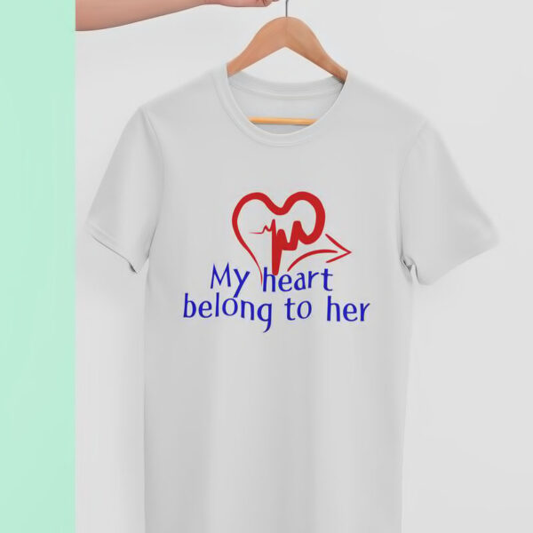 Belongs to Couples T Shirt Grey My Heart Belongs Couples T Shirt