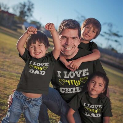 I Love My Dad and Kids T Shirt