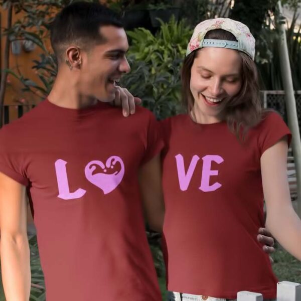Love lover t shirt maroon Love T Shirt
