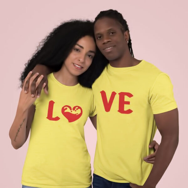 Love lover t shirt yellow Love T Shirt