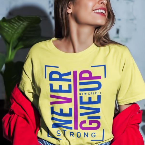 Never give up female t shirt Never Give Up Kids T Shirt