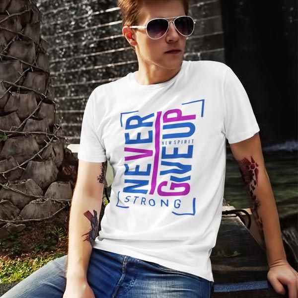 Never give up male t shirt Never Give Up Kids T Shirt